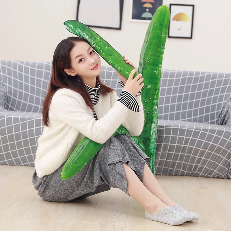 Huge Creative Simulation Cucumber Plush Toy Soft Stuffed Cute Fruits Pillow Funny Kids Children Birthday Gift Doll