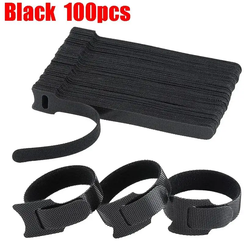 10Pcs Reusable Nylon Cable Ties Adjustable Fastening Straps Wire Management Loops for Mouse Earphone Charger Cord
