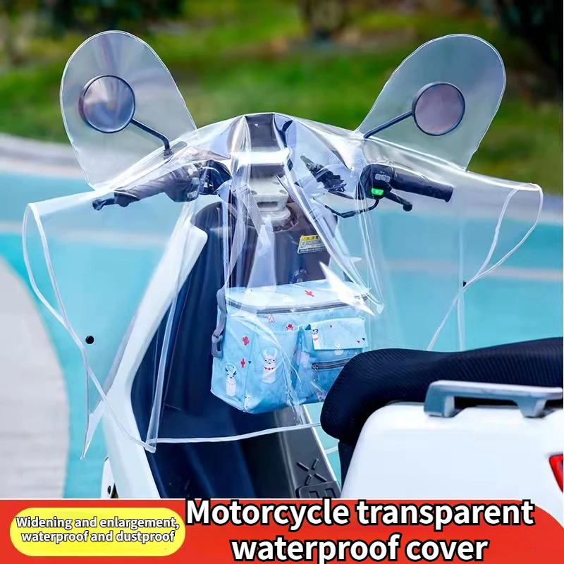 Electric Motorcycle Front Transparent Rain Cover Instrument Panel Center Control Handlebar Waterproof Cover Universal