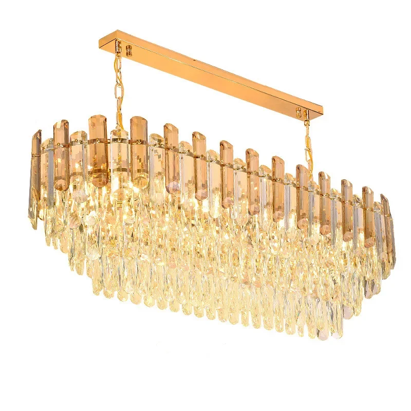 

Postmodern light luxury crystal chandelier restaurant rectangle