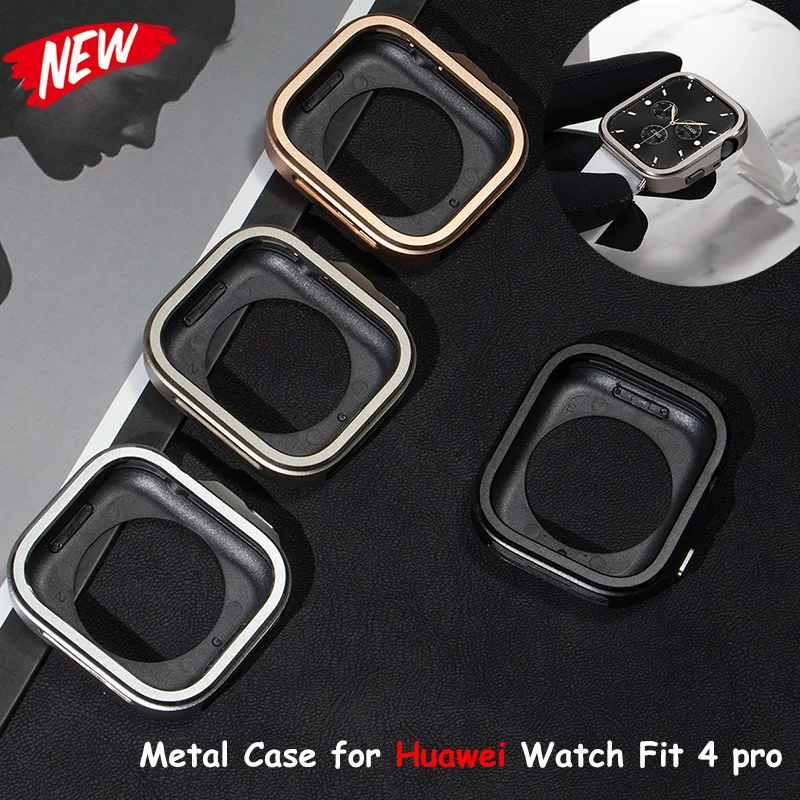Metallgehäuse für Huawei Watch Fit 4 Pro, harte Schutzhülle, stoßfest, kratzfest, Stoßstangenabdeckung, kompatibel mit Huawei Fit 4 Pro