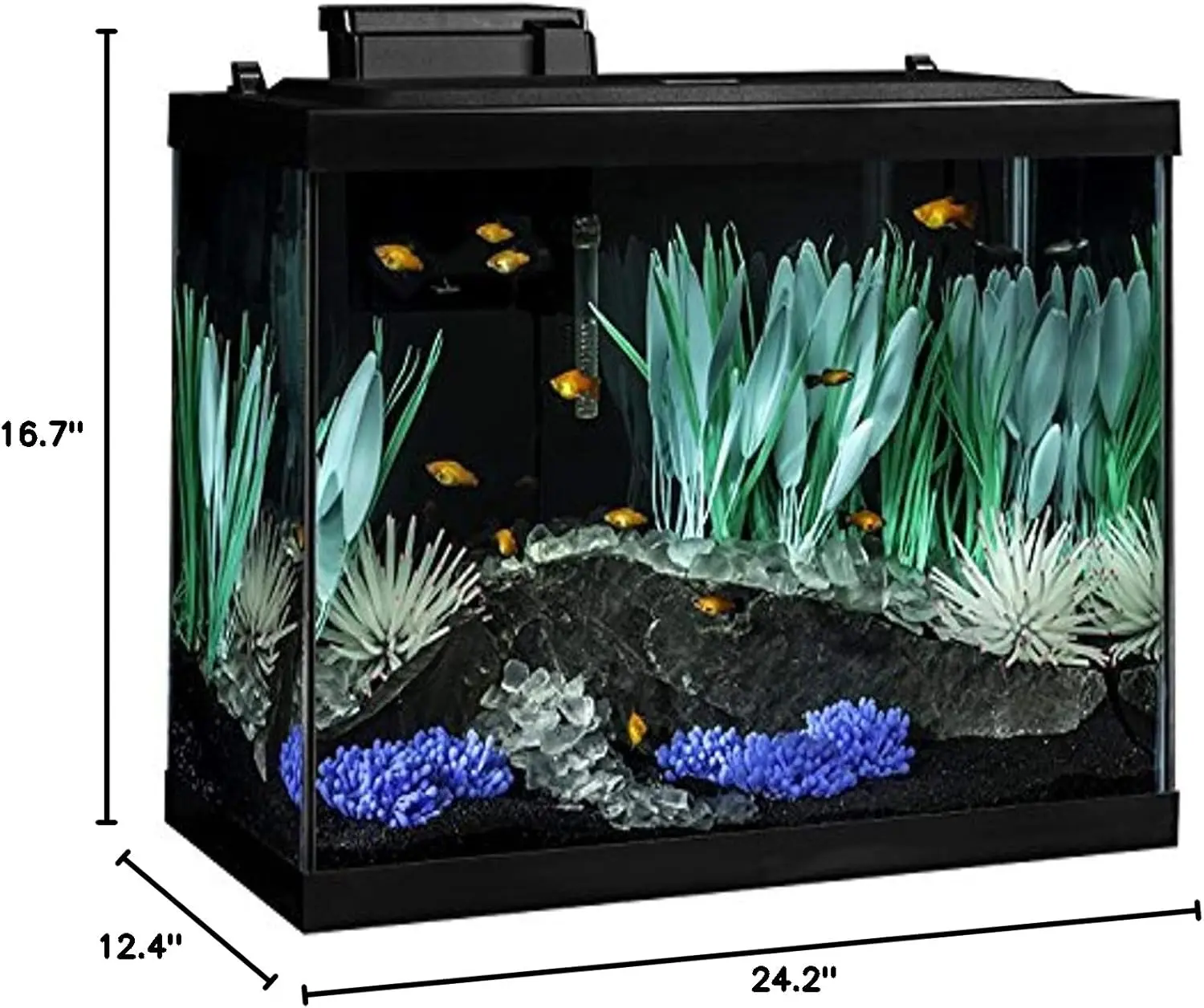 Kit acquario ColorFusion da 20 galloni, include illuminazione a LED e arredamento