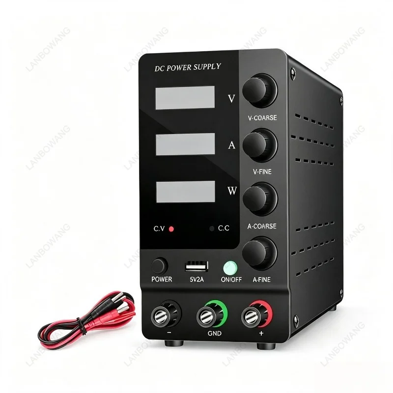 0‑32V 0‑6A Digital Variable Regulated DC Bench Power Supply, Adjustable Unit for Electronic Repair, Lab Test & Battery Charging