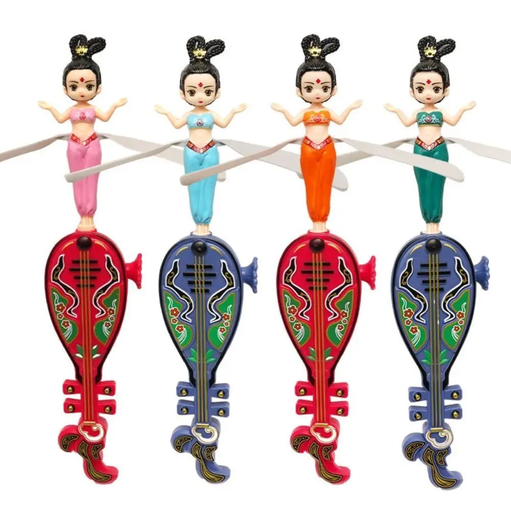 Funny Dancers Flying Dolls Disc Fairy Spinner Toy Cartoon Fairy Flyer Flying Disc Toy PP Pipa Pull String Toy Birthdays
