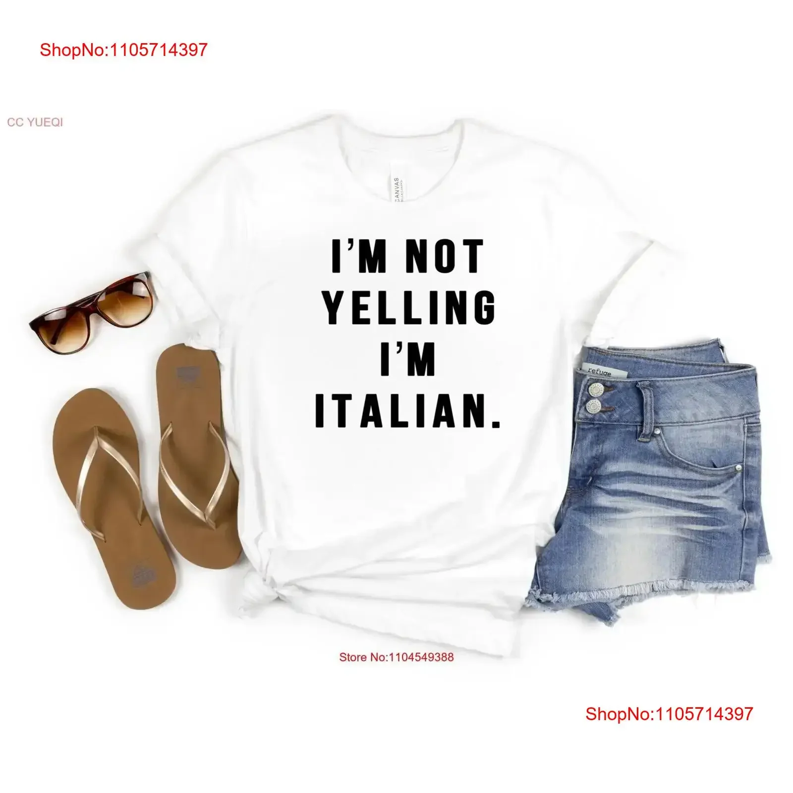 I'm Not Yelling Italian T Shirt Italy Ciao Pride s vintage Washed Stretched Top For Everyday Wear Slightly Stylish homme Soft