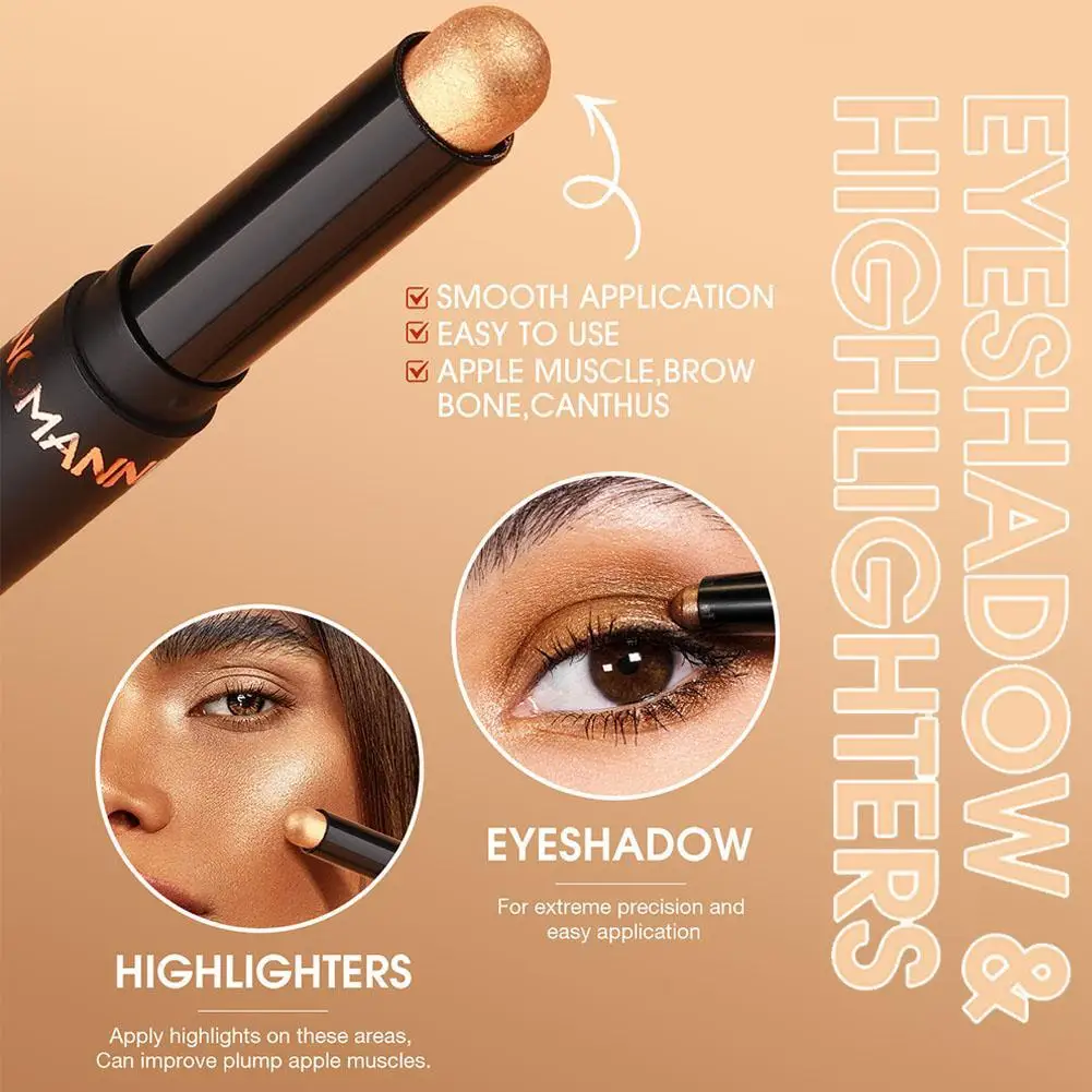 7 cores ouro azul sombra lápis perolado fosco vara rosto destaque cor à prova dwaterproof água sombra glitter longa duração i1z4