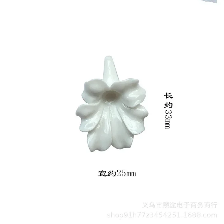 5pcs exaggerated three-dimensional large white flower large petal ceramic Flower Crafts For DIY Jewelry Making Accessories