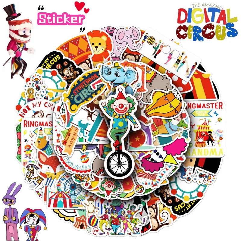 The Amazing Digital Circus Pomni Ragatha Cartoon Cute Decorative Stickers Student Skateboard Luggage Stickers Gift Wholesale