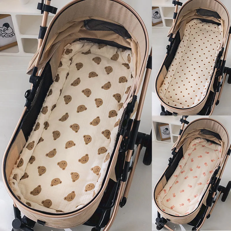 Fall Winter Baby Stroller Cushion Print Soft Mat Baby Blanket Baby Carriage Pram Cotton-Padded Mattress Kids Stroller Accessory