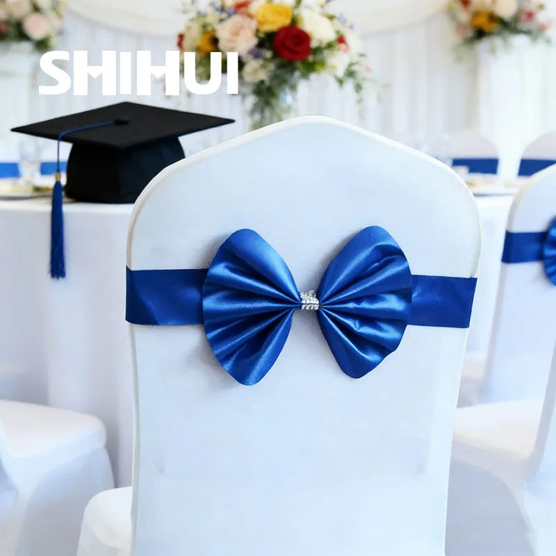 4/6/12/30/50/100 Pcs Chair Sashes Tie Satin Knot Back Butterfly Seat Sash Ribbon Belt Bow For Banquet Wedding Party Event Decor
