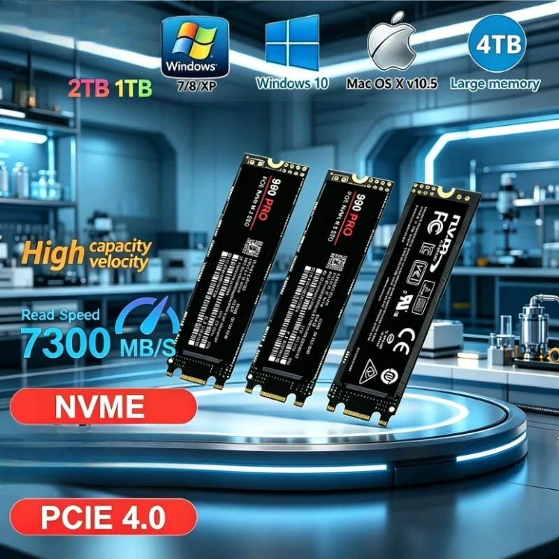 Original 980Pro 990Pro M.2 NVMe SSD 1TB PCIe 4.0 7400MB/s High Performance Internal Solid State Drive for Laptop Desktop PC
