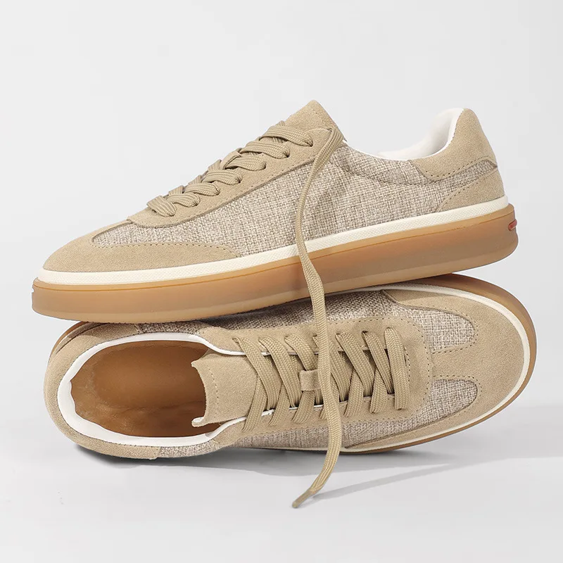 

2026 new men's shoes linen breathable niche design low-top trendy sports shoes