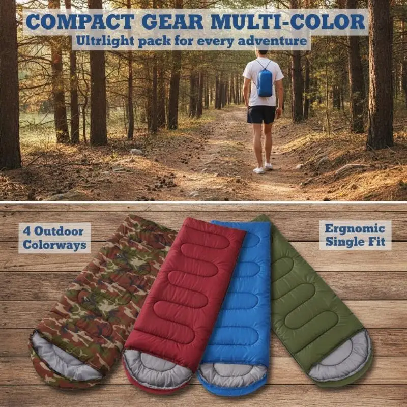 Camping Sleeping Bag Waterproof Warm 3 Season Ultralight for Adult Outdoor Backpacking Hiking Travel