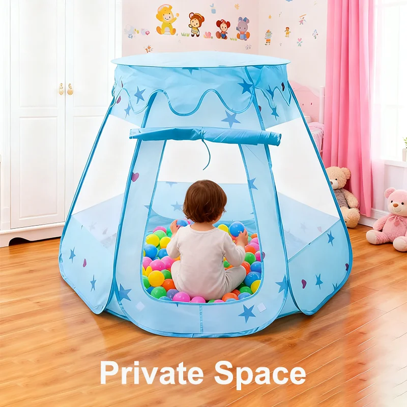 Tienda de juegos para niños con estrella Hexagonal de 120CM, piscina de bolas portátil plegable, casa de juegos para jardín interior y exterior, Castillo de princesa para bebé, juguete