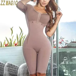 Fajas Colombianas Full Body High Compression Shapewear For Women Tummy Control Breast Support Side Zipper Corset Slimming Sheath