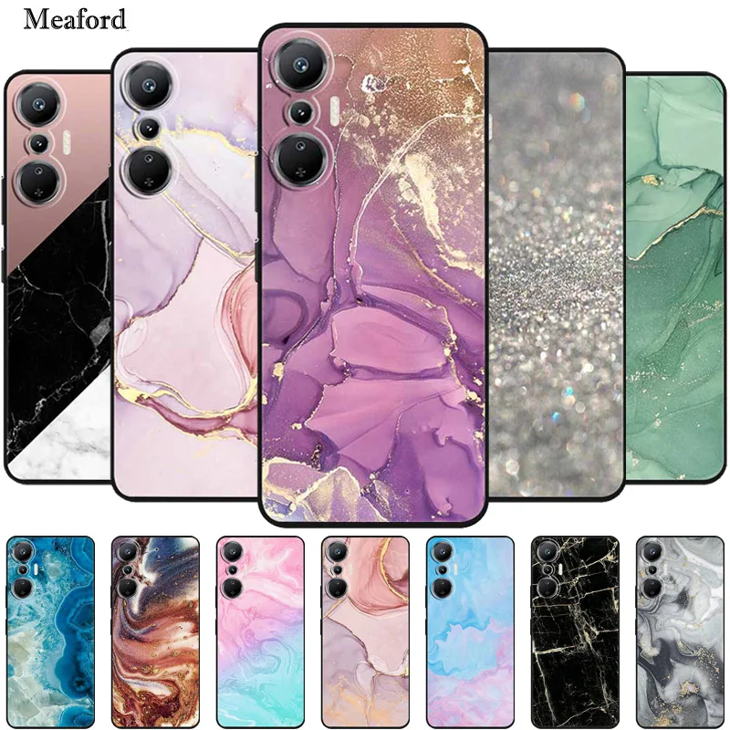 For Infinix Hot 20s Case Marble Soft Silicone TPU Phone Back Cover Case for Infinix Hot 20s Hot20s X6827 Cartoon Black New Coque