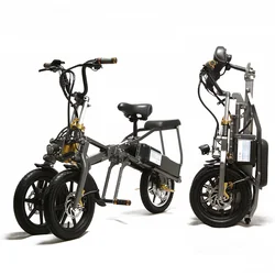 for 14inch Offroad Full Suspension three-wheel 2 seat electric motorcycle 350W 500W 48V folding e-scooter