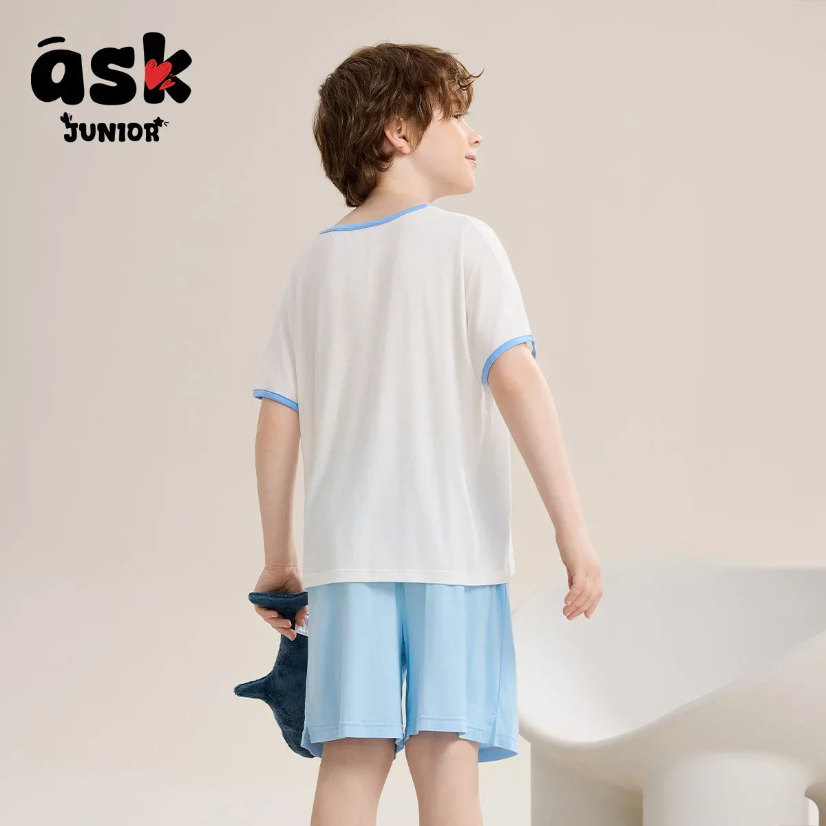 اسأل جونيور Homewear مجموعة مريحة وناعمة الصيف الأطفال مكيفة الهواء تي شيرت السراويل مشروط منامة قطعتين مجموعة #4