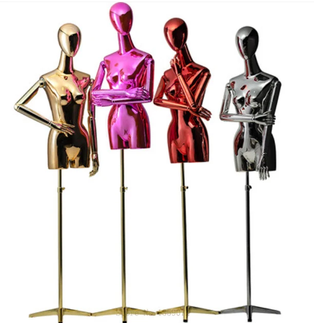 Best Fashion Coor Electroplated Mannequin Half Body Model Golden Red Color On PROMOTION