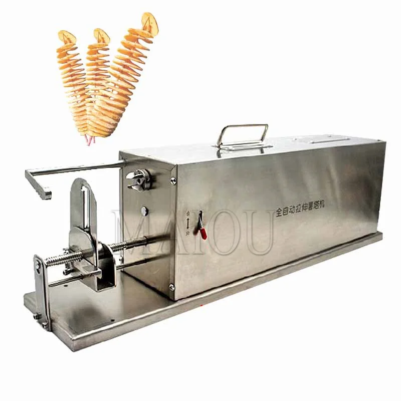 Commercial Automatic Stretch Stainless Steel Potato Slicer Potato Chip Cutting Machine Tornado Spiral Twisted Potato