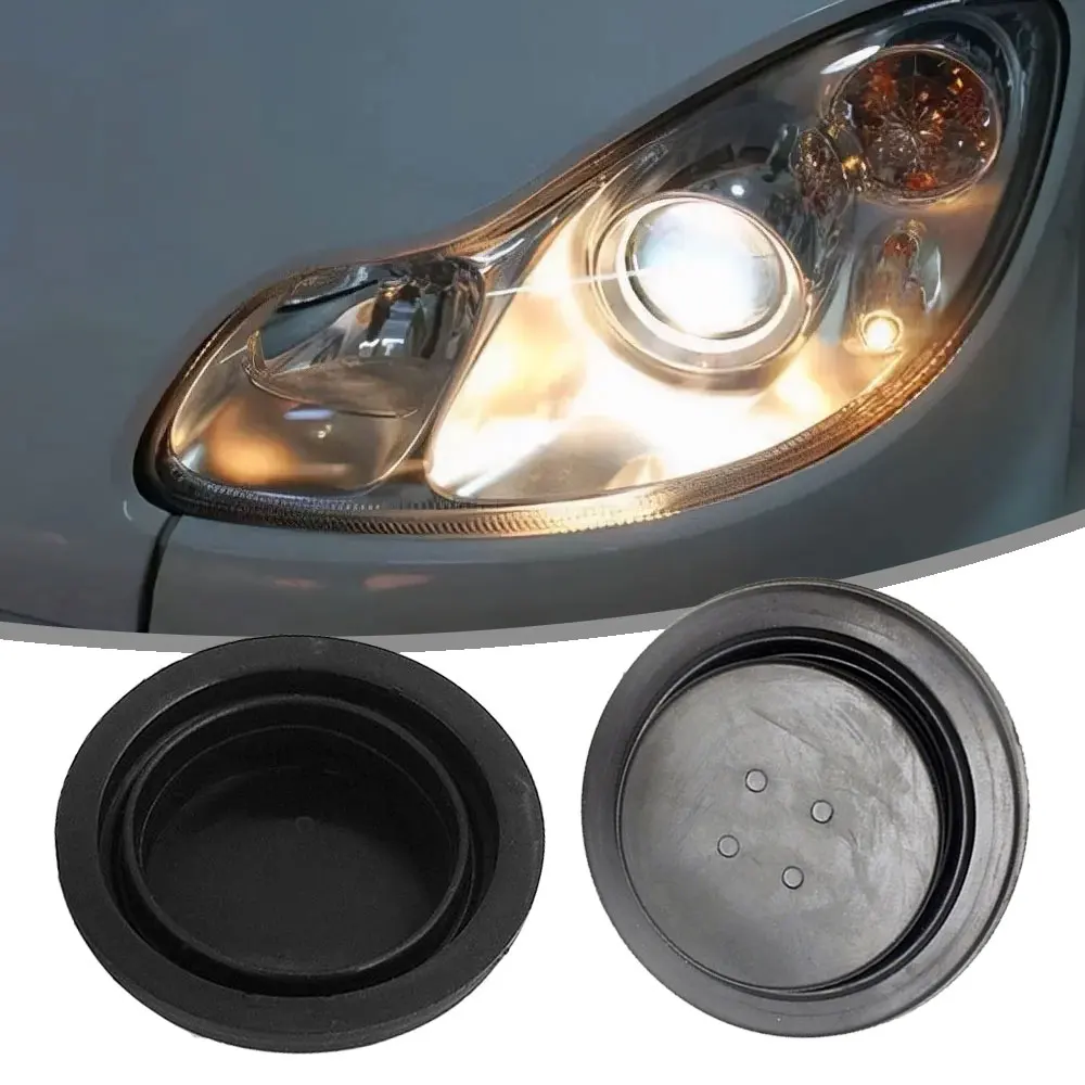 2Pcs Car Headlight Dust Cover Rubber Housing for HID LED Bulb Light Rubber Seal Cap Cover Universal Led Car Headlamp Covers