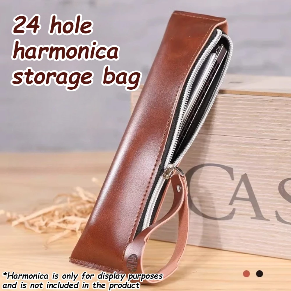 

Professional Harmonica Bag Portable Durable 24 Hole Accent/polyphonic Mouth Harmonica Storage Bag Musical Instrument Accessories