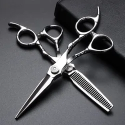New 6.0 inch Hair Scissors Professional Patterned Handle Hairdresser Barber Tools Salon Hair Cutting Thinning Shears