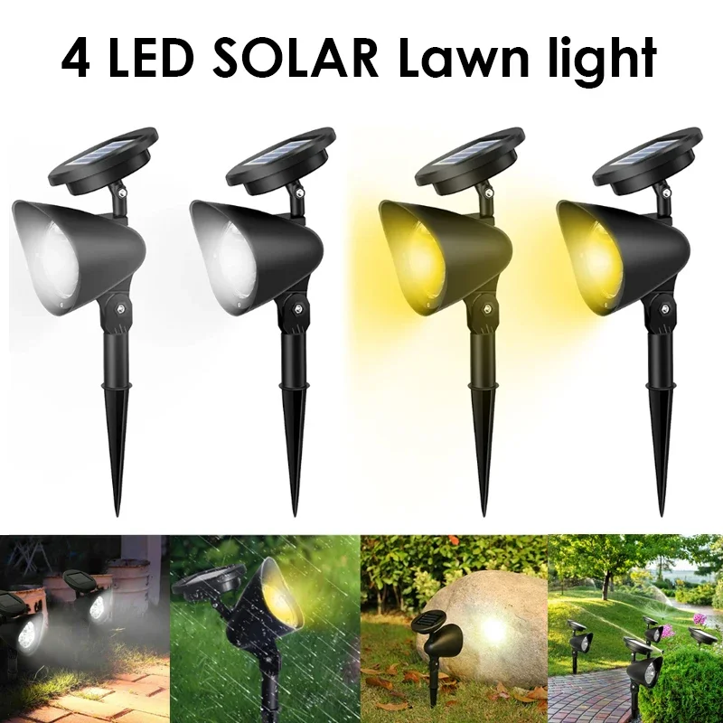 Solar Lawn Lights Outdoor Landscape Spotlights IP65 Waterproof Upgraded Solar Powered Wall Lamp Villa Garden Decorative Garten