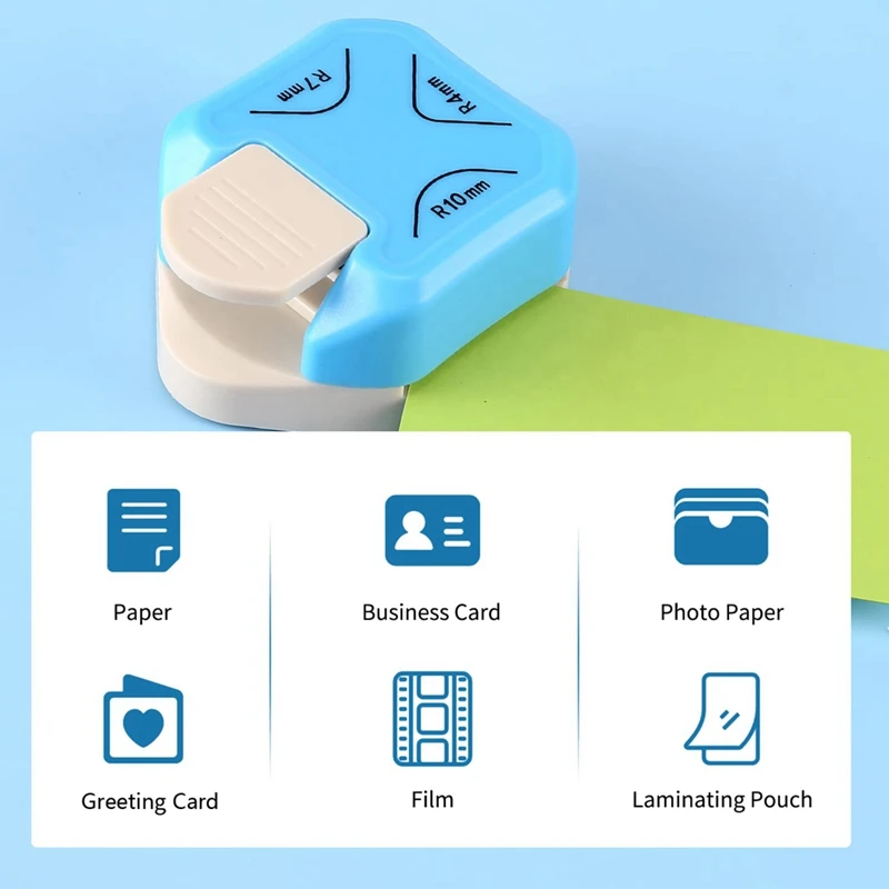 3 Stuks Hoek Ronder Papier Punch In 3 Stijlen 4/7/10Mm 3 In 1 Hoek Cutter Hoek Punches Voor Papier Ambachten, Kaarten Maken