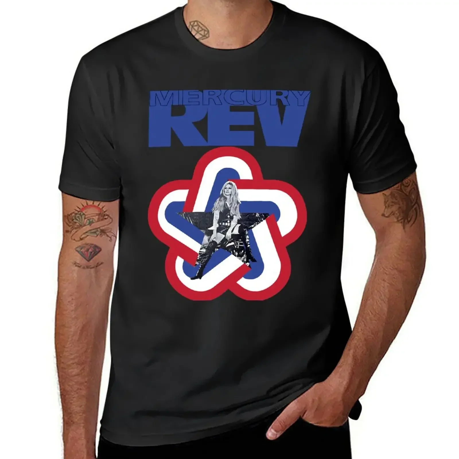 

Футболка MERCURY REV 1992 TOUR SHIRT для мальчиков, белые таможенные черные мужские забавные футболки