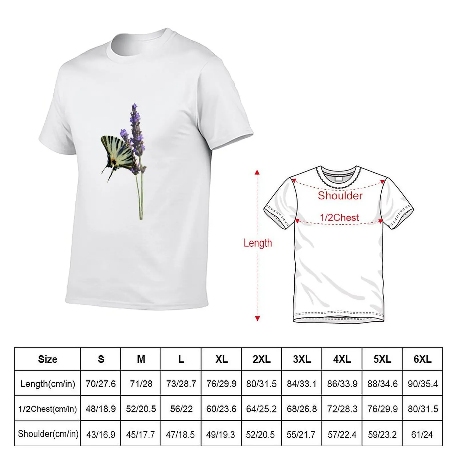 Swallowtail Butterfly on Lavender T-Shirt t shirt for man 100 percent cotton mens graphic t shirts T-Shirt
