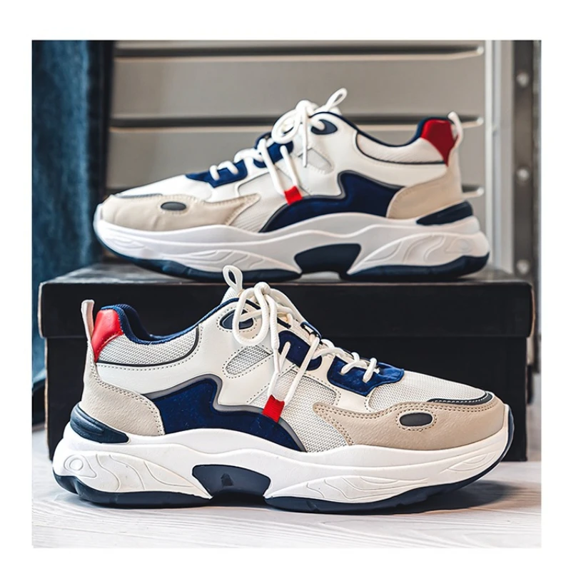 

Summer Unisex Mesh Casual Sneakers Trend Versatile Lace Up Soft Sole Chunky Sports Shoes Breathable Running Shoes Zapatillas New