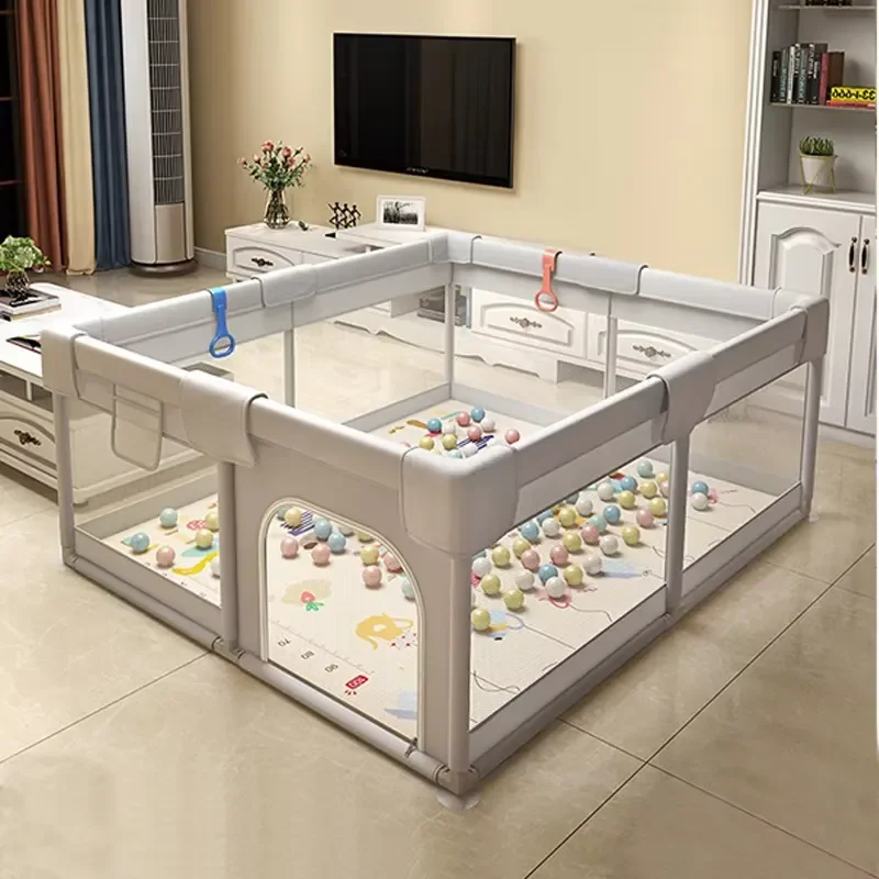 Adjustable Baby Safety Gate Indoor Fabric Fence for Crawling Protection with Door Suitable for Walking Training Kids Barrier