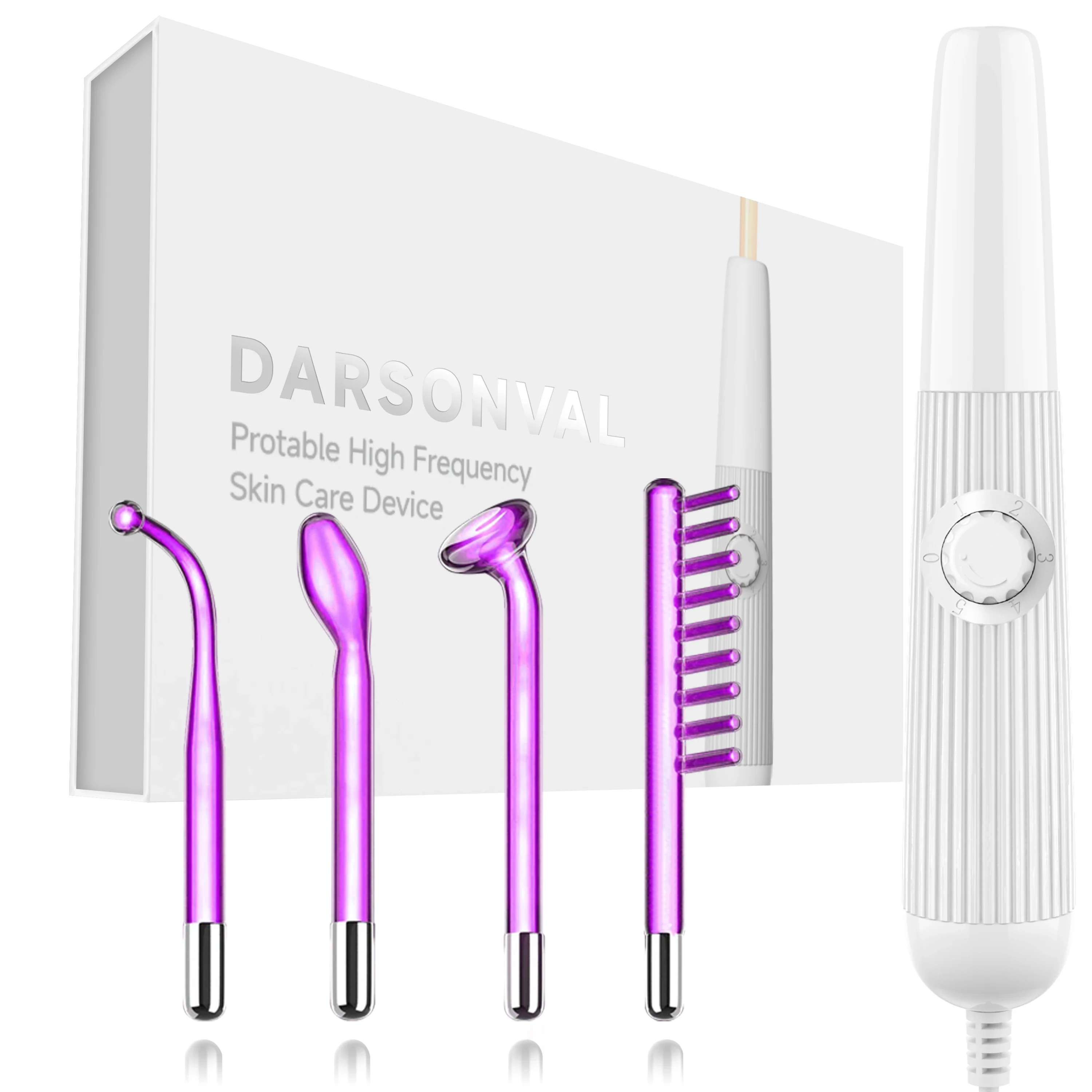 High Frequency Facial Machine For Hair Face Electrotherapy Wand Argon Treatment Acne D'arsonval High Frequency Wand d’arsonval