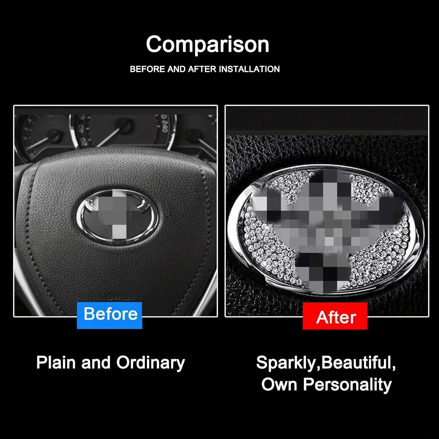 Car Steering Wheel Sticker Crystal Diamond Decal For Toyota Steering Wheels Decorative Accessories Crystal Sticker Accessories view 5