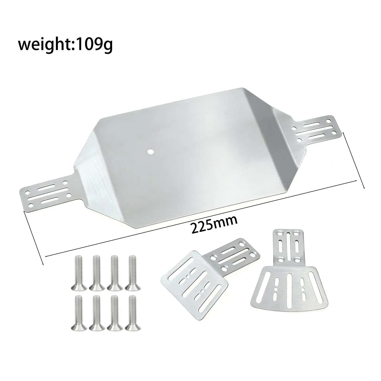 304 Stainless Steel RC Car Chassis Plate Scratch Shield Durable Skid Guard Protection for 1 16 Hobby Grade Model