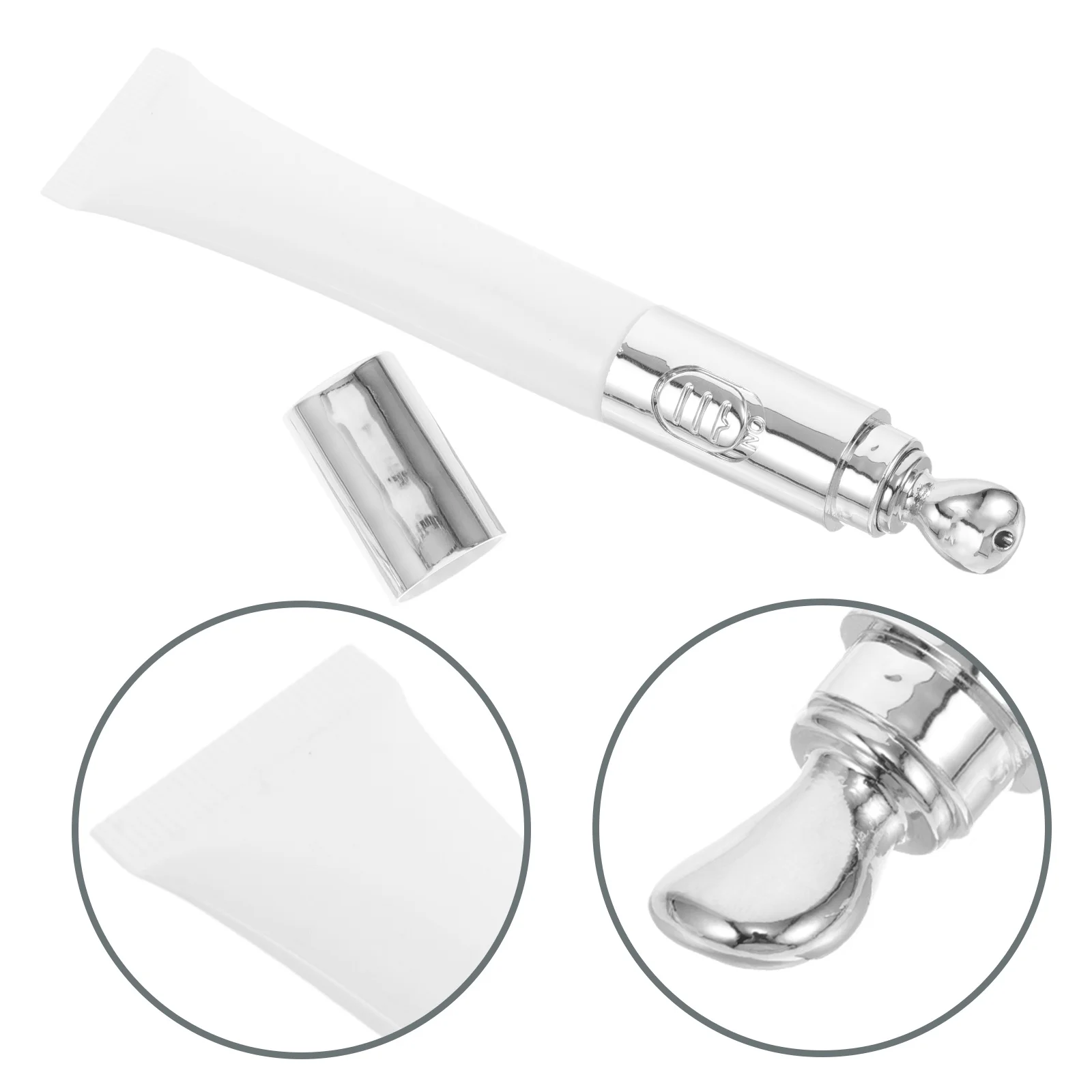 

Zinc Alloy Eye Cream Massager Tube 20ml Portable Lip Gloss Dispenser Airless Pump Container Metal Tip Applicator Travel Beauty