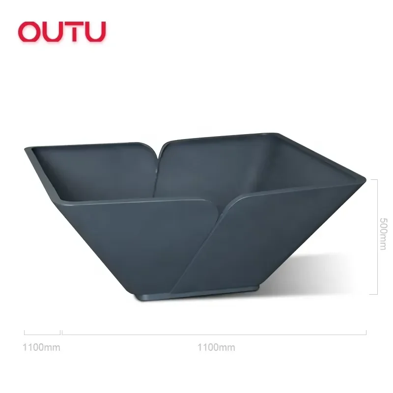 Large Modern Stainless Steel Flower Pot Box Metal Garden Planter for Outdoor Indoor Decoration Contemporary Home Decor Vase