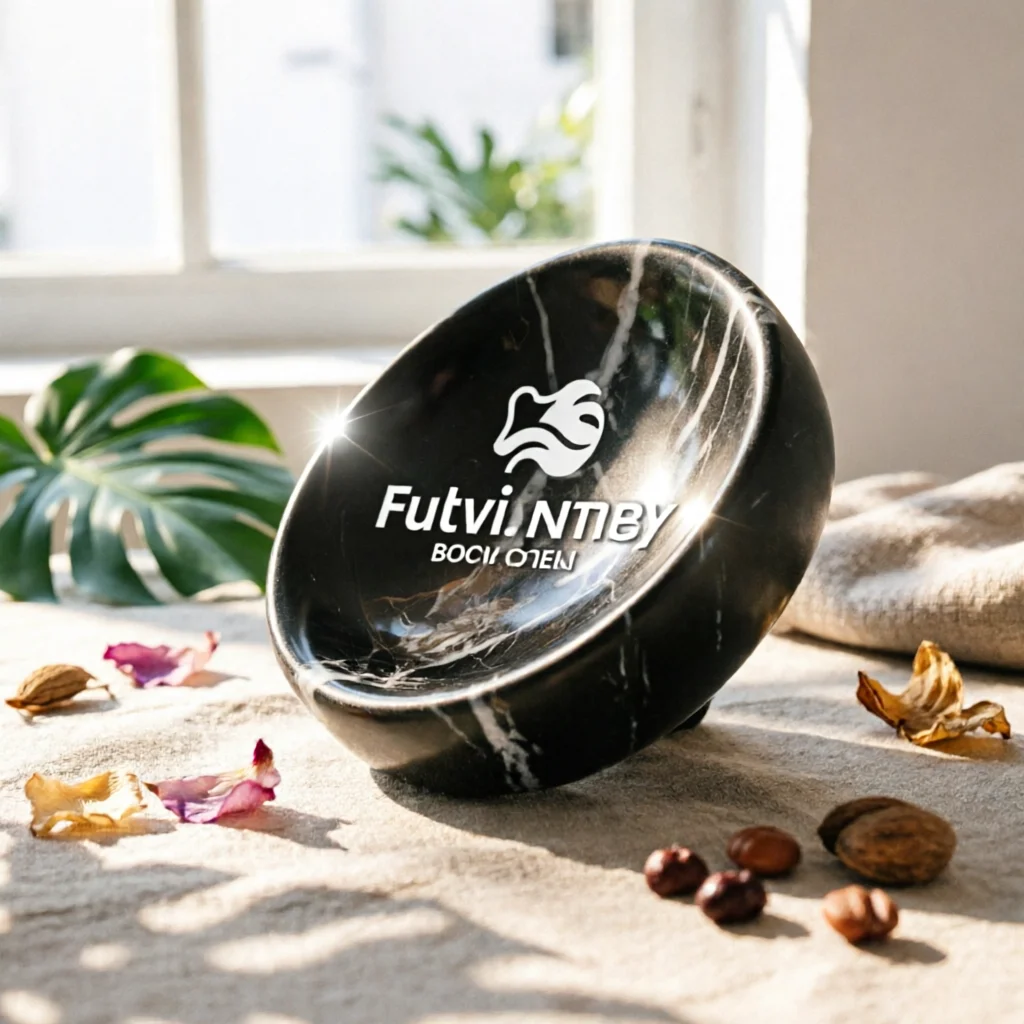 Bowl with Marble Finish Compact Decorative Marble Bowl Fruit Dish Versatile Multi-Purpose for Coffee Table, Living Room