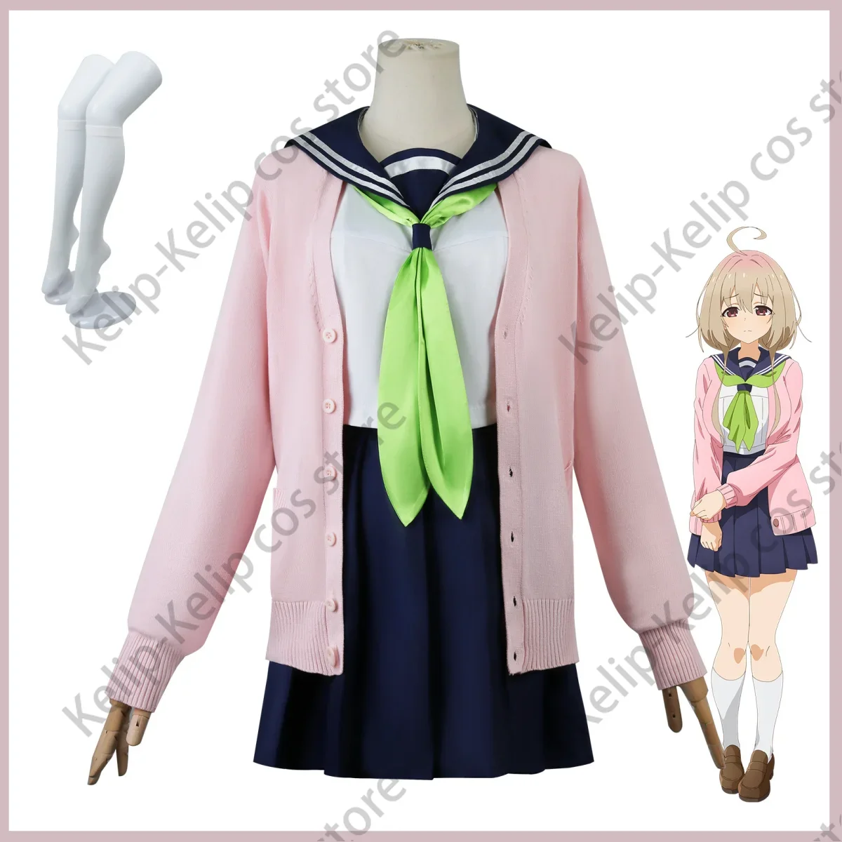 New Anime My Deer Friend Nokotan Tanukikoji Kinu Cosplay Costume Japanese School Uniform Sweater Coat Woman Sexy Campus Suit