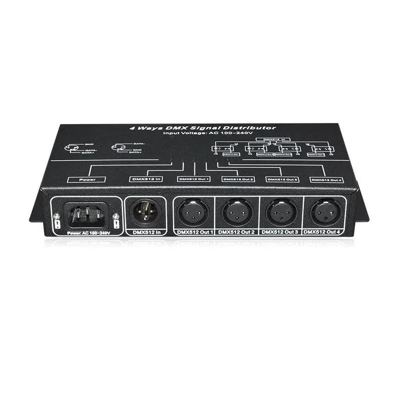High Power Dmx Led Controller 5CH 10A/CH DMX 512 Decoder Dimmer Driver DC12V-24V MAX 1200W for Led Rgbcw Strip or Light