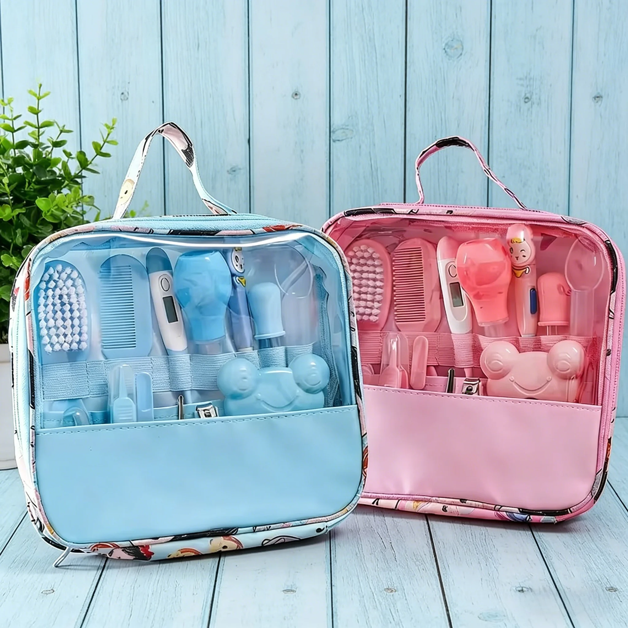 

13-компонентный детский набор для ежедневной чистки и ухода, устройство для всасывания носа, машинка для стрижки ногтей, термометр, сумка для ухода, набор принадлежностей для ухода за младенцами