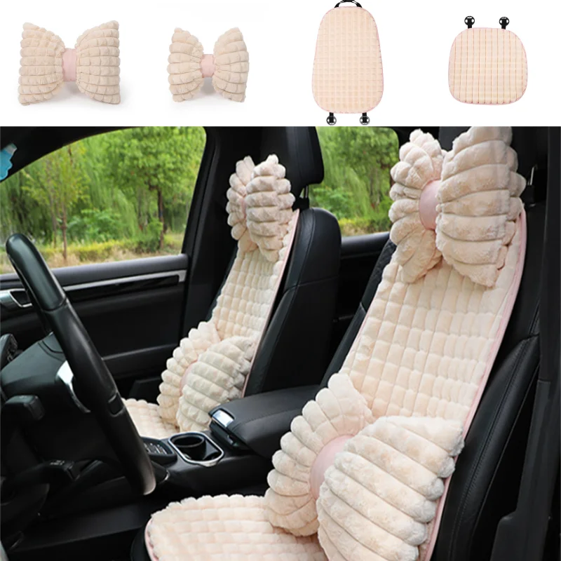

ДЛЯ аксессуаров для интерьера, зимний автомобиль с теплым чехлом на подушку, имитация кролика, плюшевая клетчатая простая автомобильная подушка для общей сиденья