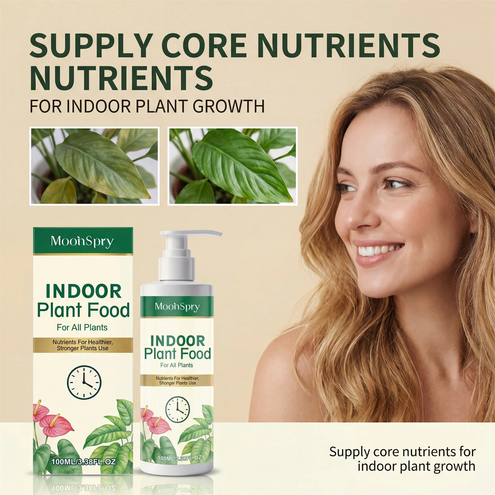 Indoor Plant Nutrient Solution Supplement Liquid Fertilizer for Home Garden Potted Flower Foliage Healthy Growth Maintenance