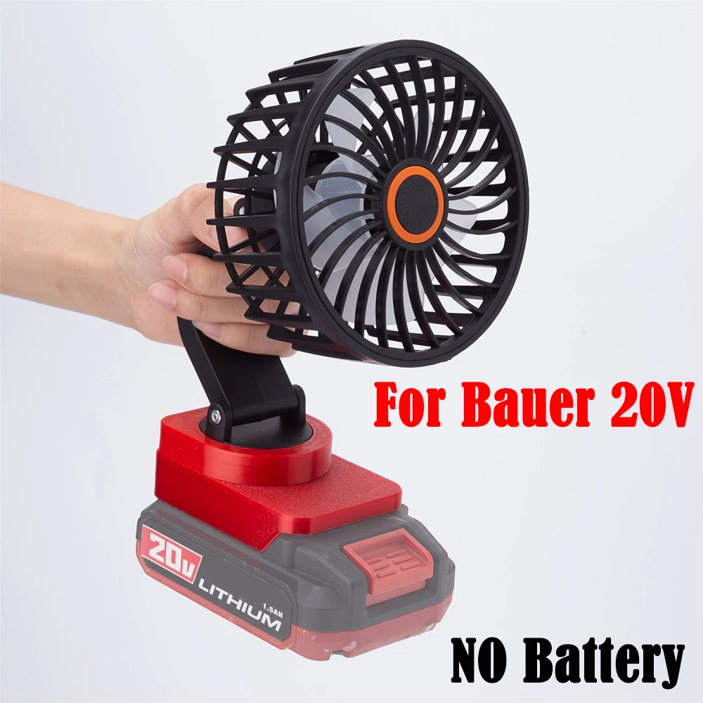 Portable Camping Fan For Bauer 20V Lithium Battery Powered Wireless Hiking Fishing Fan (Not include battery)