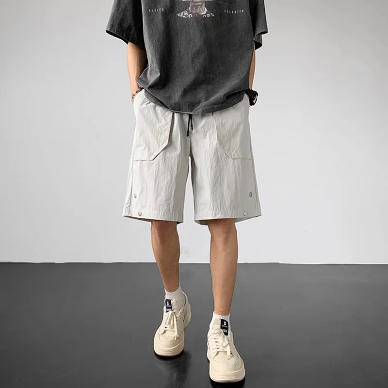 Men Casual Shorts Summer Ice Silk Mens Fashion Pants Mens Bermuda Beach Breathable Shorts Plus Size Cargo Sweatpants