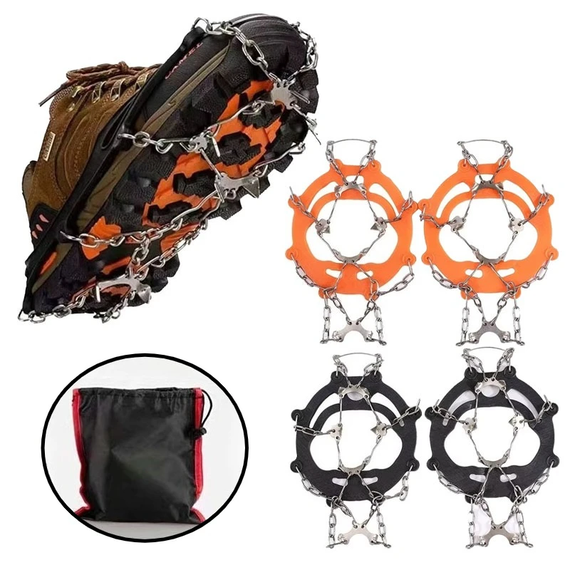Al aire libre invierno senderismo escalada nieve picos Crampones tacos cadena garras empuñaduras botas cubierta hielo pinza pico para zapatos antideslizante