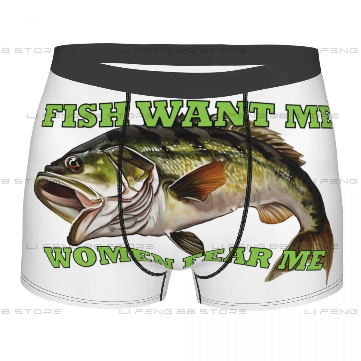 Fish Want Me Women Fear Me Man's Boxer Briefs Underpants Highly Breathable Top Quality Birthday Gifts