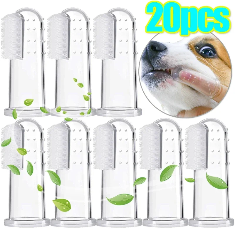 Silicone macio pet dedo manguito escovas de dentes cão escova mau hálito tártaro ferramenta cuidados com os dentes gato limpeza esfrega silicagel suprimentos para animais de estimação