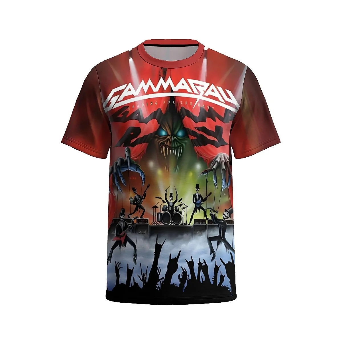 LIASOSO 3D Printed Gamma Ray Band T-Shirt Power Metal Vibes Round Neck Short Sleeve for Men & Women Casual Rock Streetwear